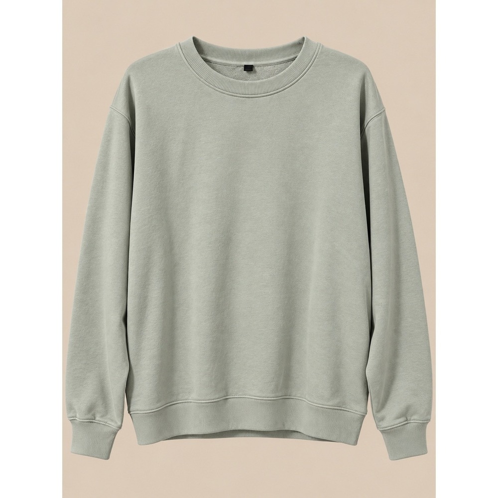 Banana Republic Women Sweatshirt XL Sage Green Clean Fleece Crew Neck Pullover